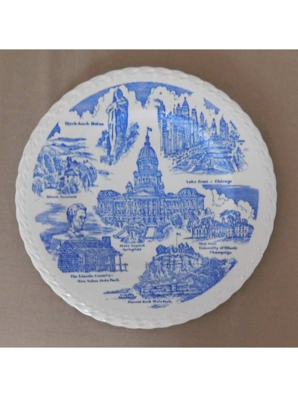 Vintage Vernon Kilns California Pottery State Plate, A C McClurg Chicago IL